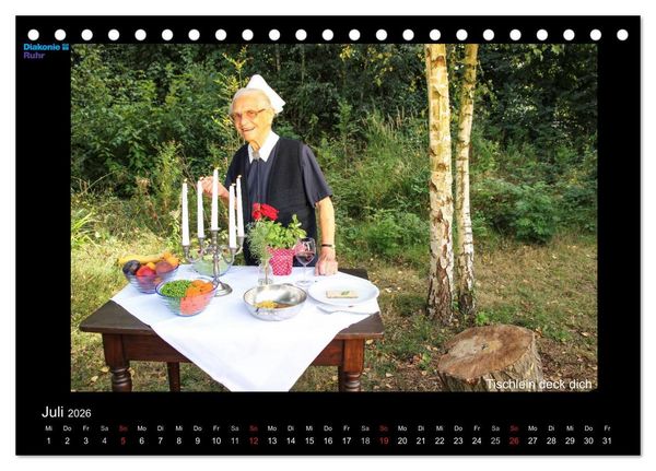 Produktbild: "Sch&ouml;nheit im Alter" - die Feierabendh&auml;user zu Gast im M&auml;rchenland der Br&uuml;der Grimm (Tischkalender 2026 DIN A5 quer), CALVENDO Monatskalender