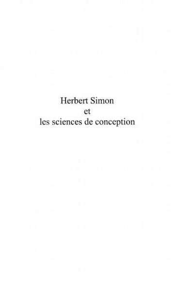Produktbild: Herbert simon et les sciences de conception
