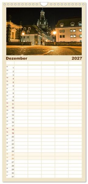 Produktbild: Familienplaner 2027 - Dresden und Elbsandsteingebirge mit 5 Spalten (Wandkalender, 21 x 45 cm) CALVENDO