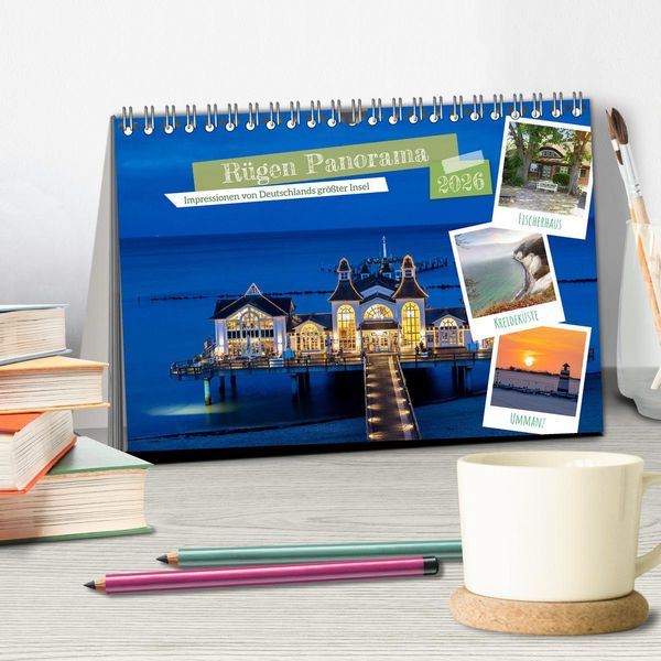 Produktbild: R&uuml;gen Panorama (Tischkalender 2026 DIN A5 quer), CALVENDO Monatskalender