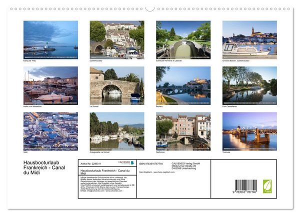 Produktbild: Hausbooturlaub Frankreich - Canal du Midi (hochwertiger Premium Wandkalender 2027 DIN A2 quer), Kunstdruck in Hochglanz