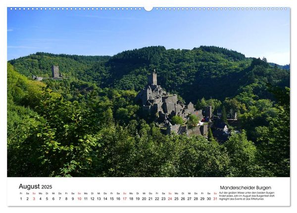 Deutschlands Burgen - eindrucksvolle Ruinen (Wandkalender 2025 DIN A2 quer), CALVENDO Monatskalender