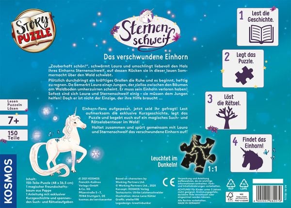 Produktbild: Story-Puzzle Sternenschweif Das verschwundene Einhorn