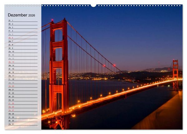 Produktbild: SAN FRANCISCO Traumstadt in Kalifornien (hochwertiger Premium Wandkalender 2026 DIN A2 quer), Kunstdruck in Hochglanz