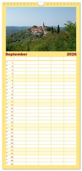 Produktbild: Familienplaner 2026 - sonniges Istrien mit 5 Spalten (Wandkalender, 21 x 45 cm) CALVENDO
