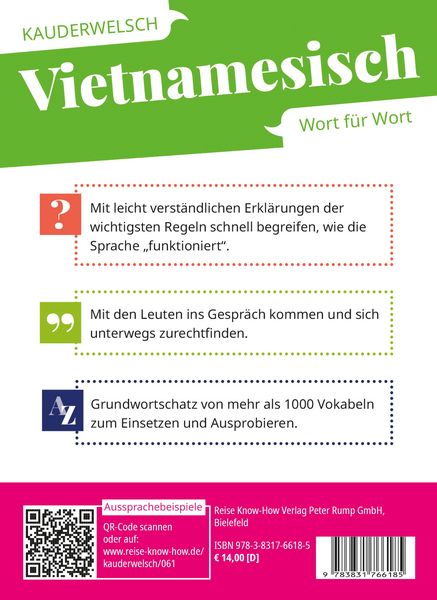 Produktbild: Reise Know-How Sprachf&uuml;hrer Vietnamesisch - Wort f&uuml;r Wort