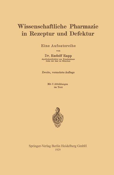 Produktbild: Wissenschaftliche Pharmazie in Rezeptur und Defektur