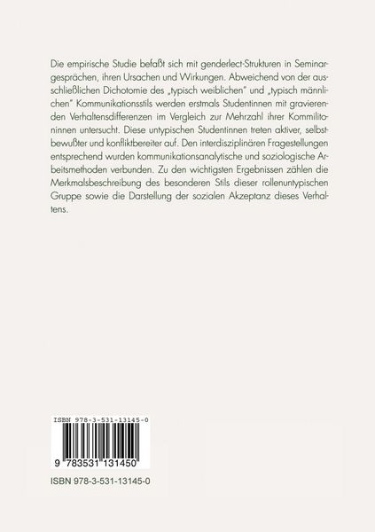 Produktbild: Kommunikationsverhalten und Geschlecht