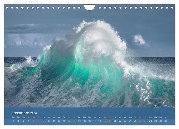 Produktbild: Temp&ecirc;tes c&ocirc;ti&egrave;res - La puissance brute des vagues (Calendrier mural 2026 DIN A4 vertical), CALVENDO calendrier mensuel