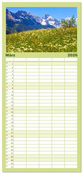 Produktbild: Familienplaner 2026 - Annaberg und Lung&ouml;tz mit 5 Spalten (Wandkalender, 21 x 45 cm) CALVENDO