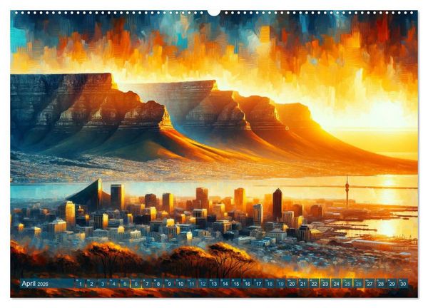 Produktbild: Impressionistische Skylines - Weltst&auml;dte von KI visualisiert (Wandkalender 2026 DIN A2 quer), CALVENDO Monatskalender