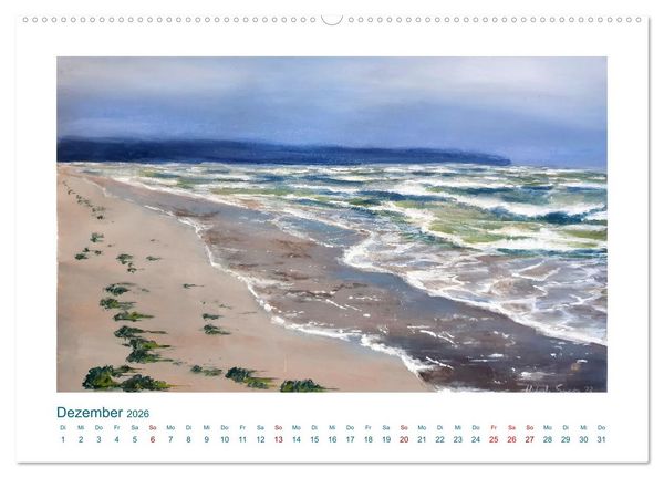Produktbild: Wellenbrausen - Gemalte Wellen von Michaela Spreider (Wandkalender 2026 DIN A2 quer), CALVENDO Monatskalender