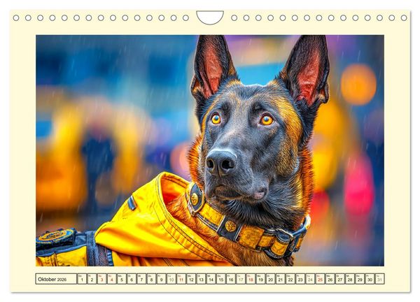 Produktbild: Malinois im Einsatz. Heldenhafte Hunde mit Ausdauer und Mut (Wandkalender 2026 DIN A4 quer), CALVENDO Monatskalender