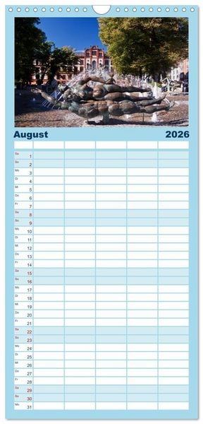Produktbild: Familienplaner 2026 - Ostseeperle Rostock mit 5 Spalten (Wandkalender, 21 x 45 cm) CALVENDO