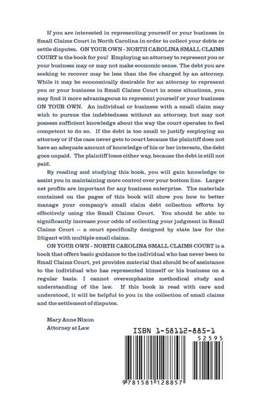 Produktbild: On Your Own North Carolina Small Claims Court