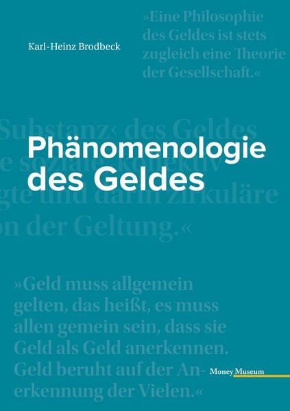 Produktbild: Ph&auml;nomenologie des Geldes