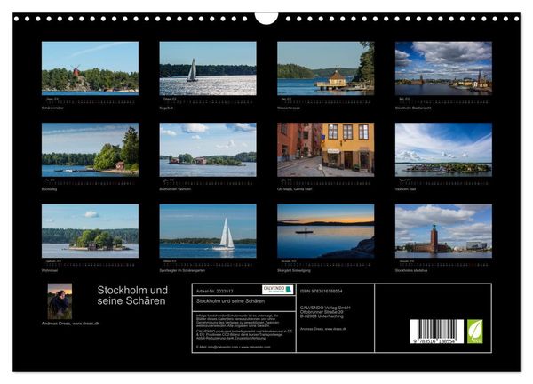 Produktbild: Stockholm und seine Sch&auml;ren (Wandkalender 2026 DIN A3 quer), CALVENDO Monatskalender