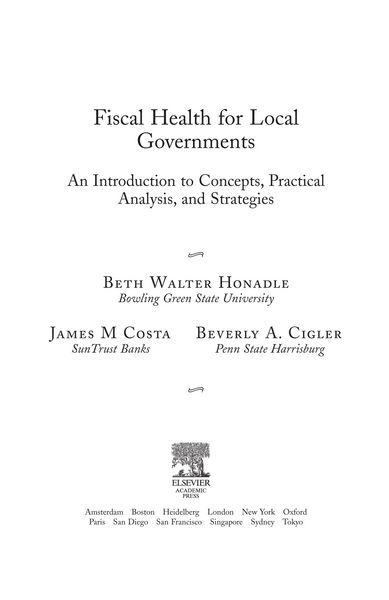 Produktbild: Fiscal Health for Local Governments