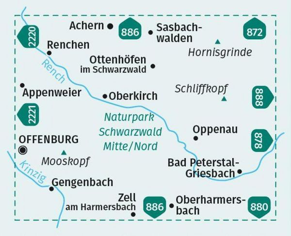 Produktbild: KOMPASS Wanderkarte 877 Oberkirch, Hornisgrinde, Gengenbach, Oppenau, Bad Peterstal-Griesbach 1:25.000