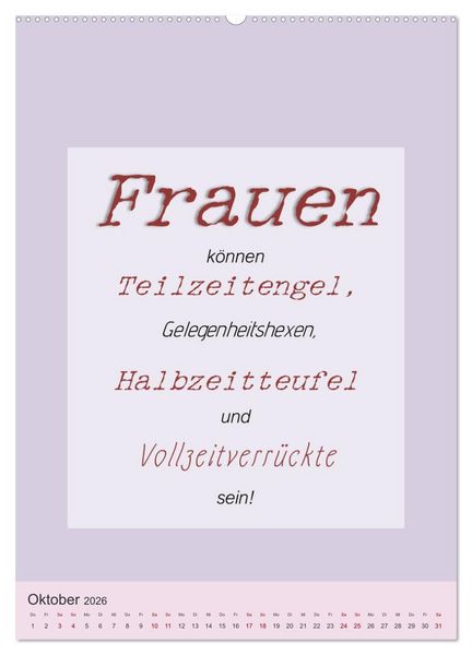 Produktbild: Was Mann &uuml;ber Frau wissen sollte und umgekehrt ... (hochwertiger Premium Wandkalender 2026 DIN A2 hoch), Kunstdruck in Hochglanz