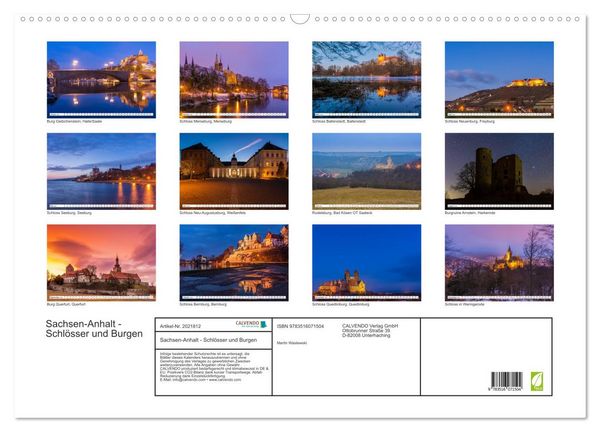 Produktbild: Sachsen-Anhalt - Schl&ouml;sser und Burgen (Wandkalender 2026 DIN A2 quer), CALVENDO Monatskalender