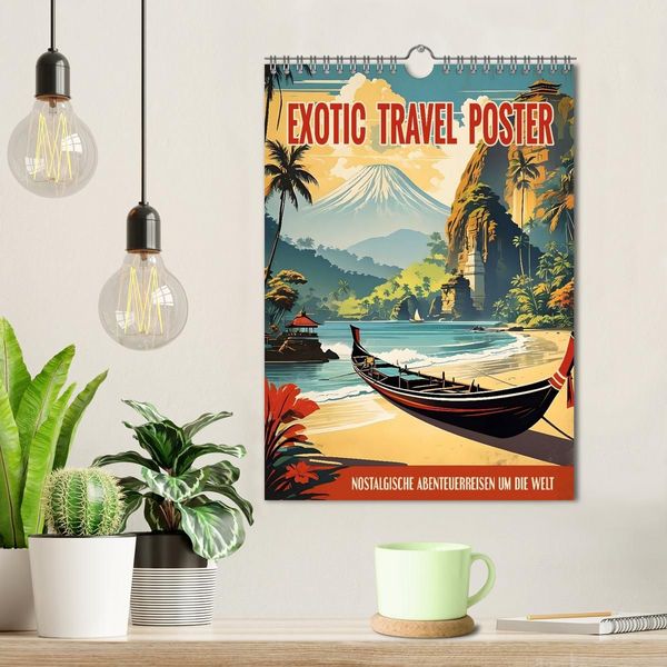 Produktbild: Exotic Travel Poster - nostalgische Abenteuerreisen um die Welt (Wandkalender 2027 DIN A4 hoch), CALVENDO Monatskalender