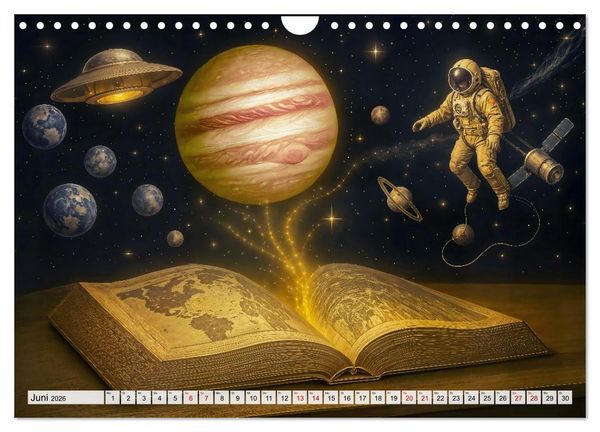 Produktbild: Magische Welt der B&uuml;cher - Fantastische Abenteuer zwischen den Seiten (Wandkalender 2026 DIN A4 quer), CALVENDO Monatskalender