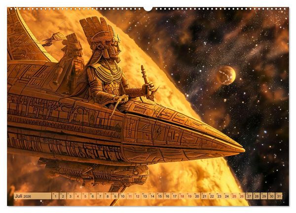 Produktbild: &Auml;gyptische Pr&auml;-Astronautik - Science Fiction G&ouml;tter im All (hochwertiger Premium Wandkalender 2026 DIN A2 quer), Kunstdruck in Hochglanz