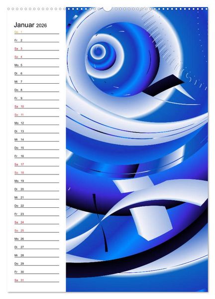 Produktbild: Geometrische Raumeindr&uuml;cke Planer (Wandkalender 2026 DIN A2 hoch), CALVENDO Monatskalender