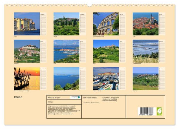Produktbild: Istrien (hochwertiger Premium Wandkalender 2026 DIN A2 quer), Kunstdruck in Hochglanz