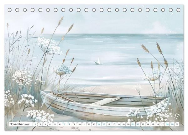 Produktbild: Strandtr&auml;ume in Aquarell (Tischkalender 2026 DIN A5 quer), CALVENDO Monatskalender