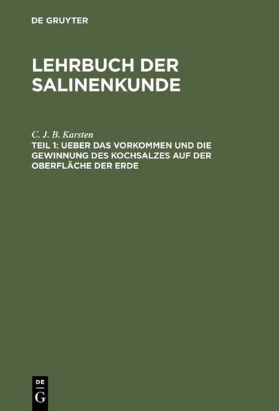 Produktbild: Ueber das Vorkommen und die Gewinnung des Kochsalzes auf der Oberfl&auml;che der Erde