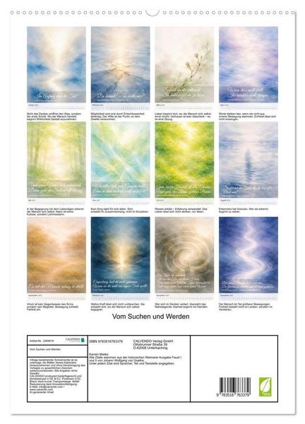 Produktbild: Vom Suchen und Werden (hochwertiger Premium Wandkalender 2027 DIN A2 hoch), Kunstdruck in Hochglanz