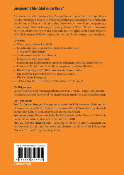 Produktbild: Europ&auml;ische Identit&auml;t in der Krise?