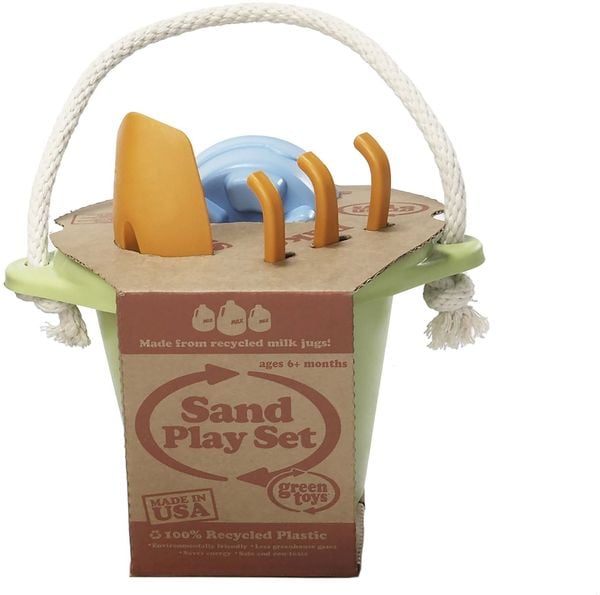Sandspielzeug mit grünem Eimer 4 Teile