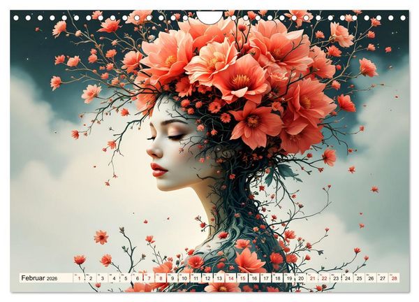 Produktbild: Florale Verwandlung (Wandkalender 2026 DIN A4 quer), CALVENDO Monatskalender