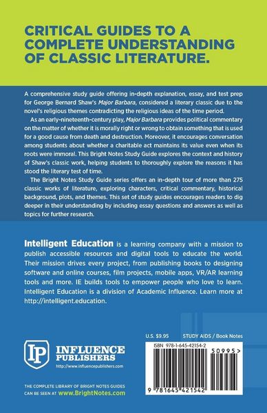 Produktbild: Study Guide to Major Barbara by George Bernard Shaw