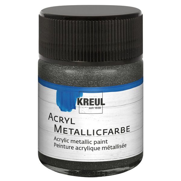 Produktbild: KREUL Acryl Metallicfarbe anthrazit 50ml Glas