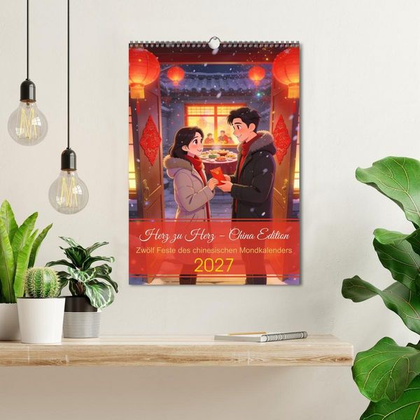 Produktbild: Herz zu Herz &ndash; China Edition (Wandkalender 2027 DIN A3 hoch), CALVENDO Monatskalender