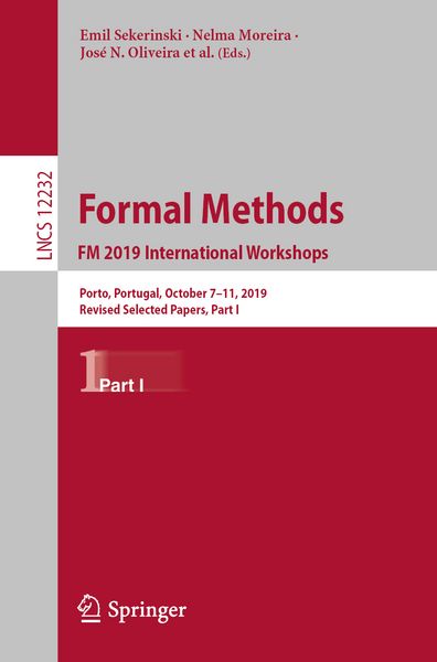 Produktbild: Formal Methods. FM 2019 International Workshops