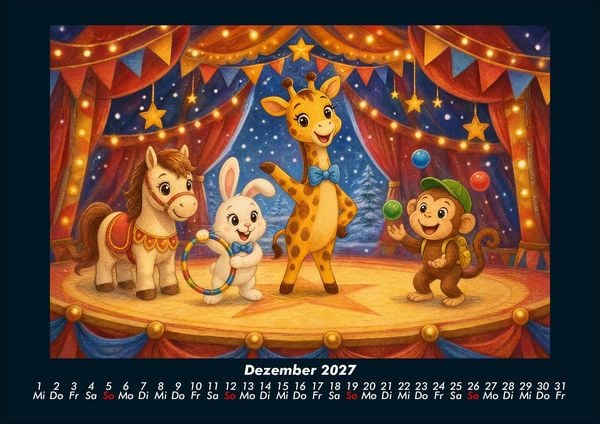 Produktbild: Nala, Bouncy & Milo in der Zirkuswelt 2027 Fotokalender DIN A4