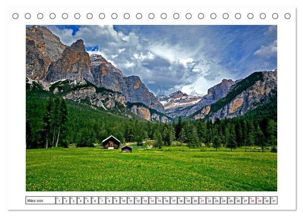 Produktbild: S&uuml;dtirol - Das Gadertal und seine Naturparks (Tischkalender 2026 DIN A5 quer), CALVENDO Monatskalender