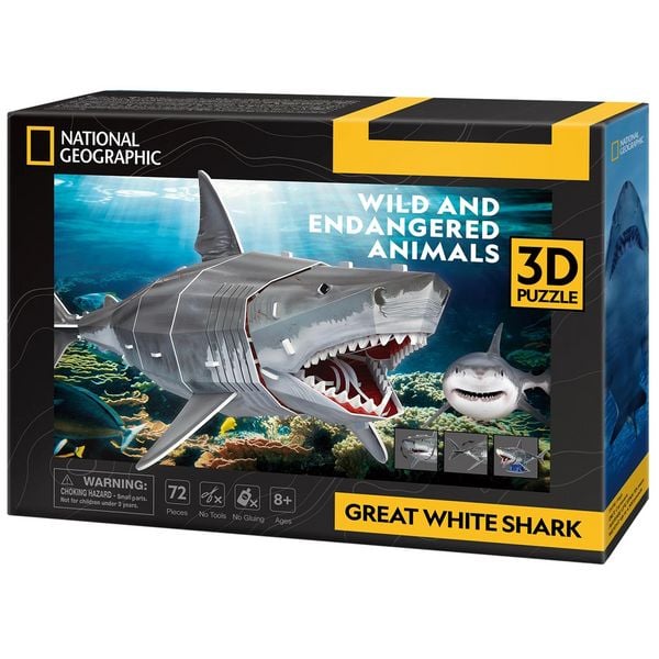 CUBICFUN - 3D Puzzle Weißer Hai 72 Teile