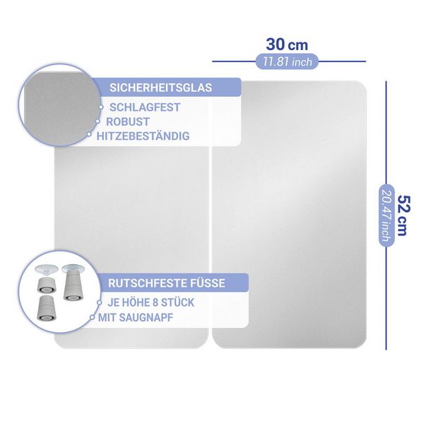 Produktbild: Herdabdeckplatte Universal Mod. Silber, 2er Set, f&uuml;r alle Herdarten geeignet