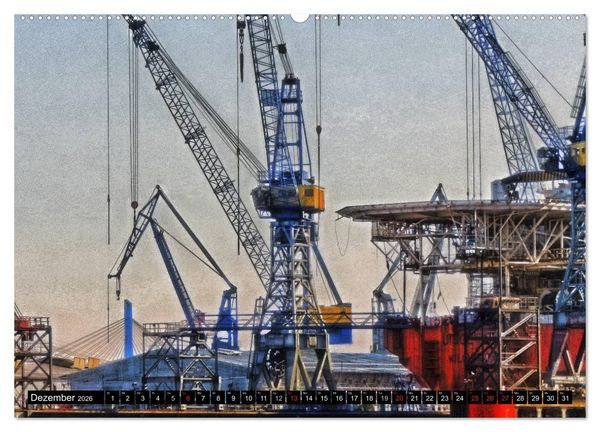 Produktbild: Faszination Hafen - Hamburg (Wandkalender 2026 DIN A2 quer), CALVENDO Monatskalender