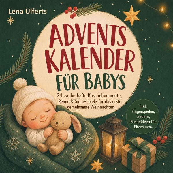 Produktbild: Adventskalender f&uuml;r Babys: 24 zauberhafte Kuschelmomente, Reime & Sinnesspiele f&uuml;r das erste gemeinsame Weihnachten &ndash; inkl. Fingerspielen, Liedern, Bastelideen f&uuml;r Eltern uvm.