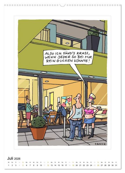 Produktbild: Betongold lacht - Cartoons (Wandkalender 2026 DIN A2 hoch), CALVENDO Monatskalender