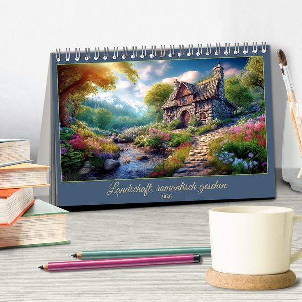 Produktbild: Landschaft romantisch gesehen (Tischkalender 2026 DIN A5 quer), CALVENDO Monatskalender
