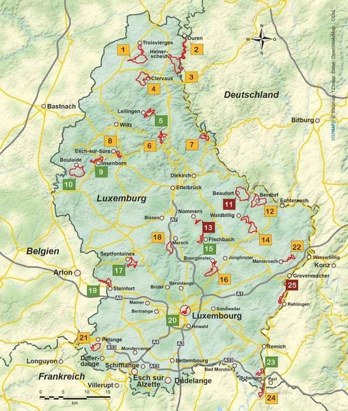 Produktbild: Luxemburg 25 Touren zu den sch&ouml;nsten Zielen im Gro&szlig;herzogtum