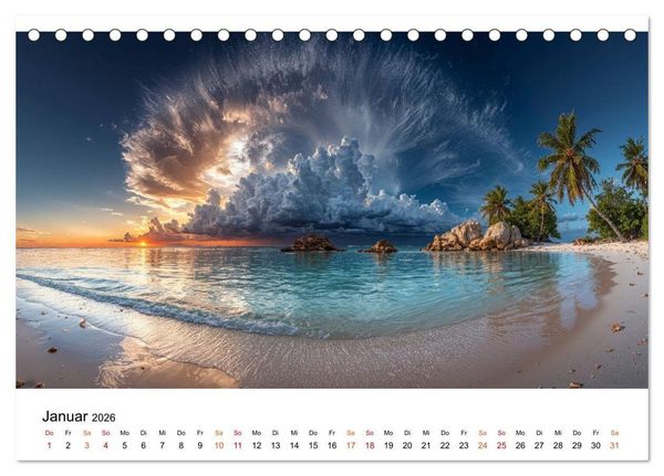 Produktbild: Inseln der Sehnsucht - Versteckte Paradiese (Tischkalender 2026 DIN A5 quer), CALVENDO Monatskalender